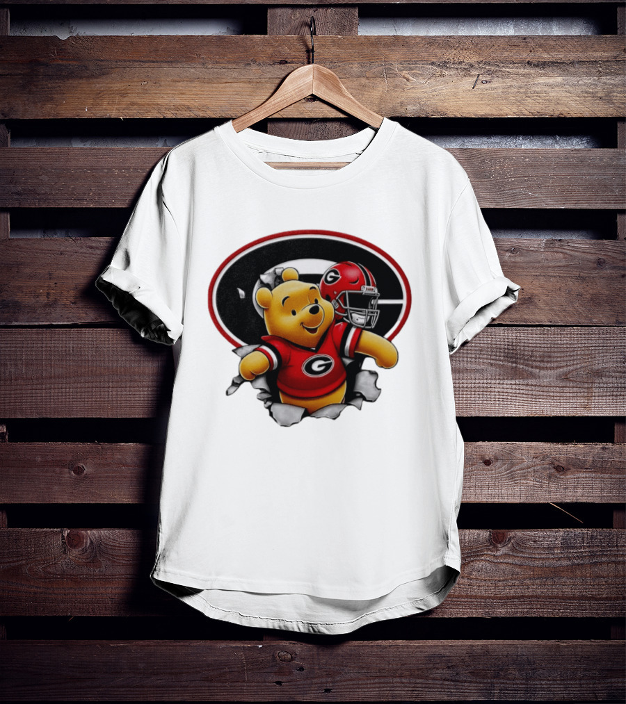 Winnie The Pooh Georgia Bulldogs Football Fan Gear T-Shirt