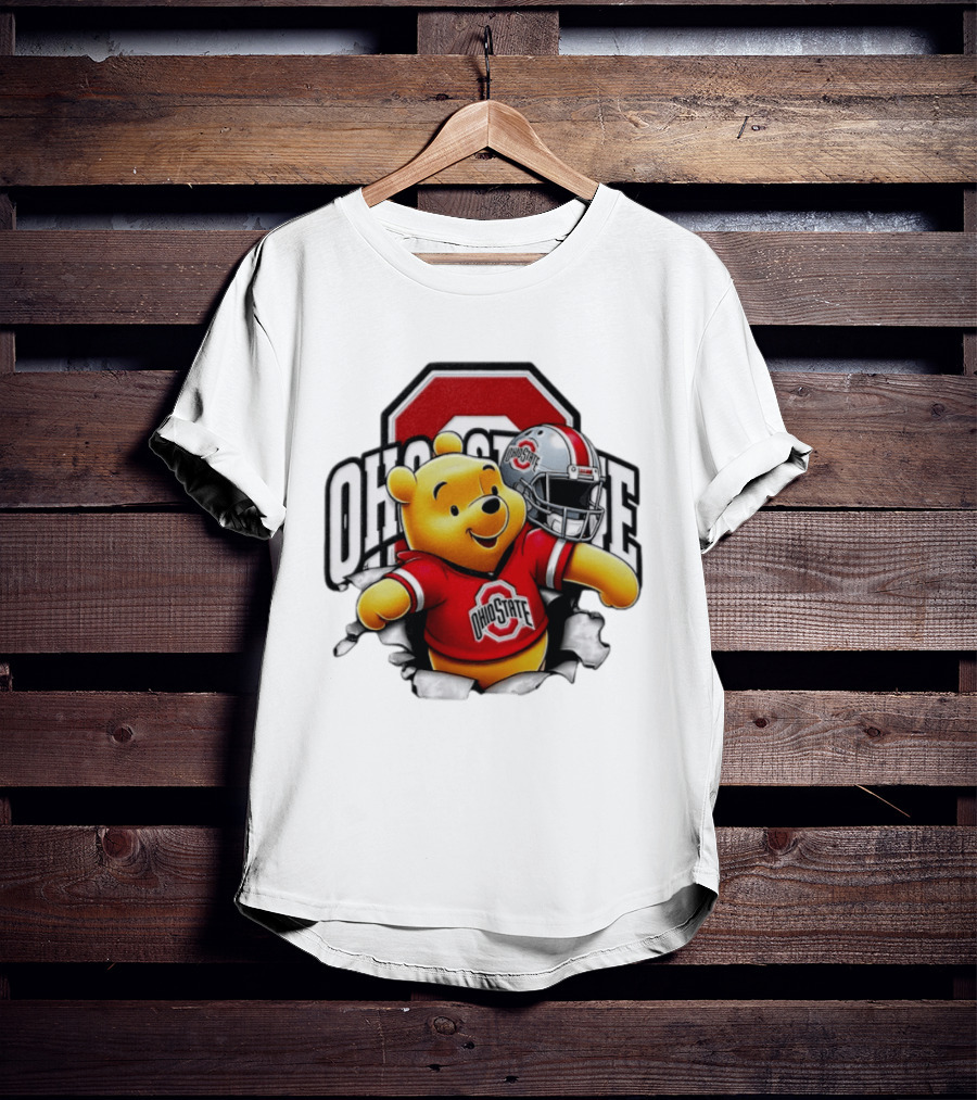 Winnie The Pooh Ohio State Buckeyes Football Team Helmets Series T-Shirt