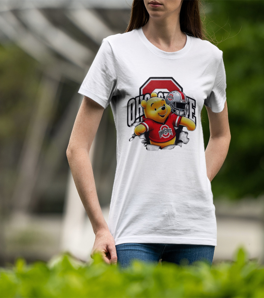 Winnie The Pooh Ohio State Buckeyes Football Team Helmets Series T-Shirt