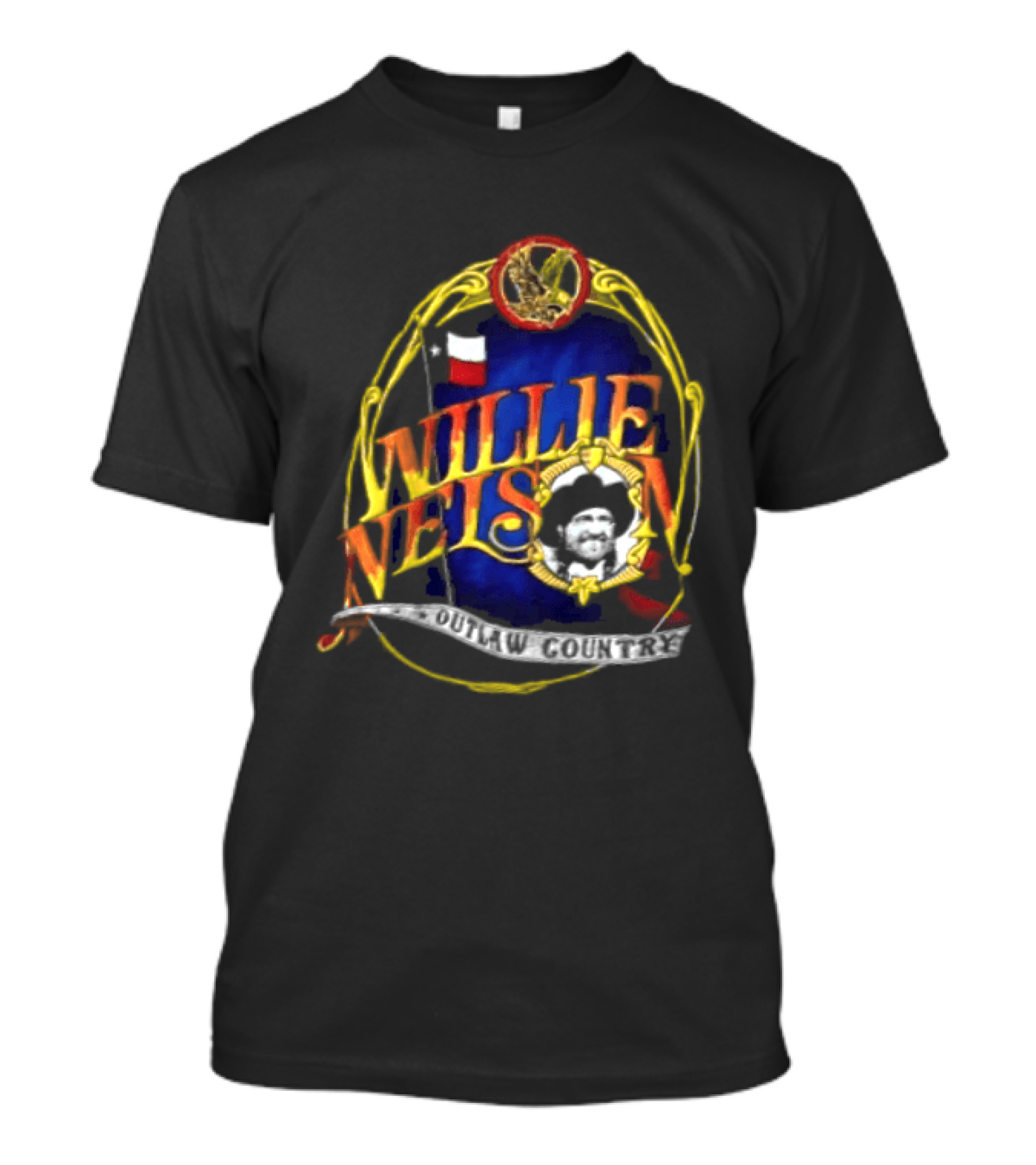 Willie Nelson Outlaw Texas Flag Eagle Country T-Shirt