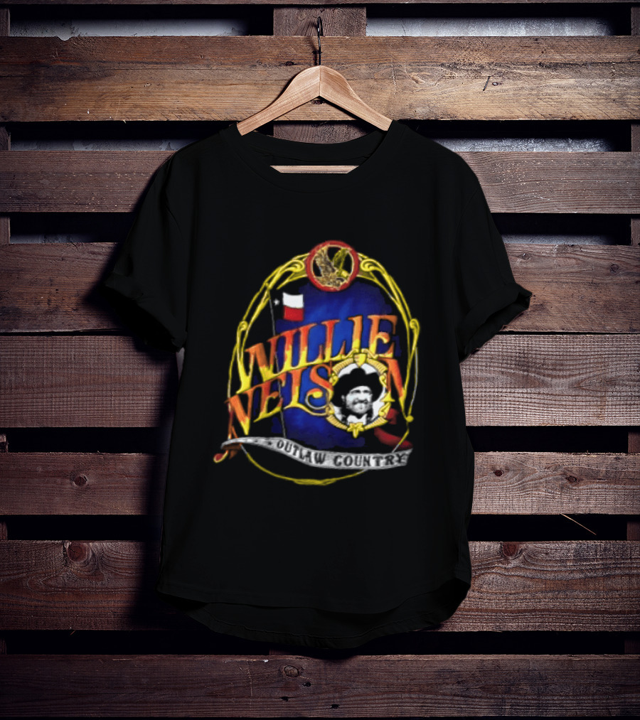 Willie Nelson Outlaw Texas Flag Eagle Country T-Shirt