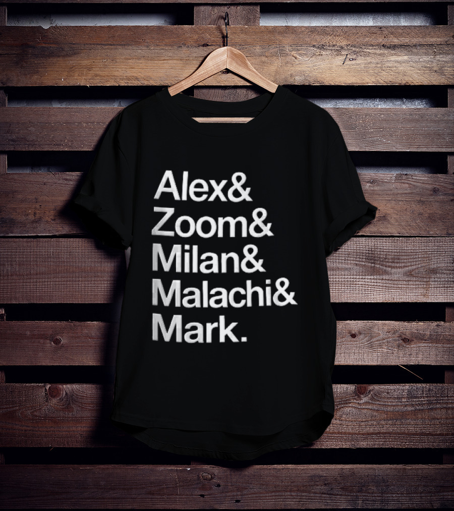 Alex Zoom Milan Malachi Mark Stacked White T-Shirt