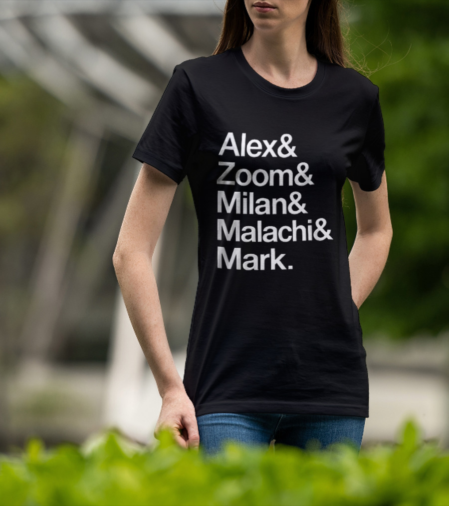 Alex Zoom Milan Malachi Mark Stacked White T-Shirt
