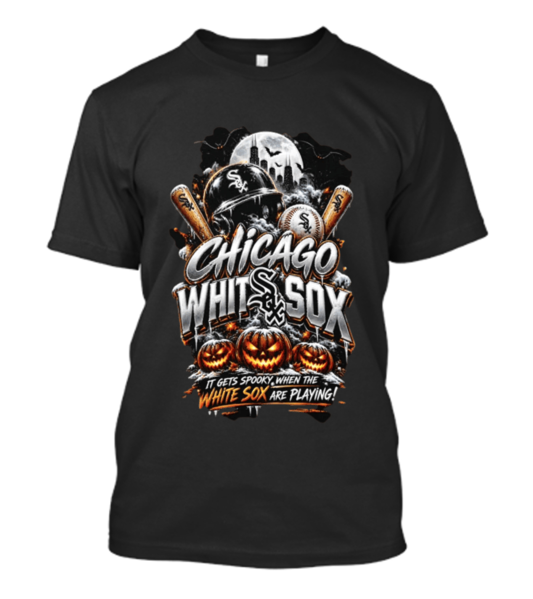 Chicago White Sox It Gets Spooky When The White Sox Are Playing Halloween T-Shirt