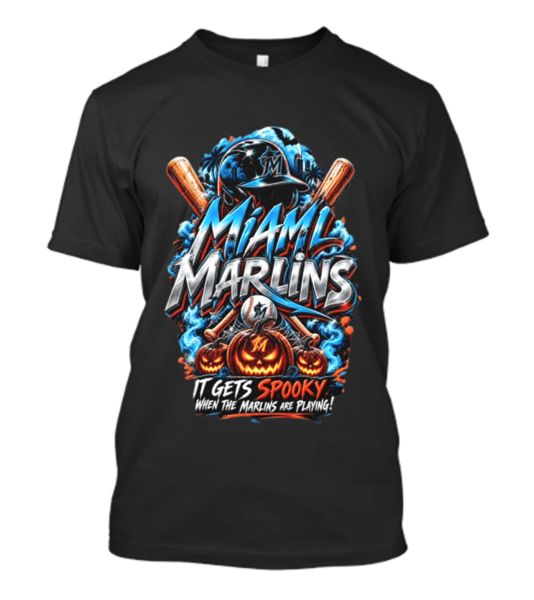 Miami Marlins MLB Spooky Halloween Baseball T-Shirt
