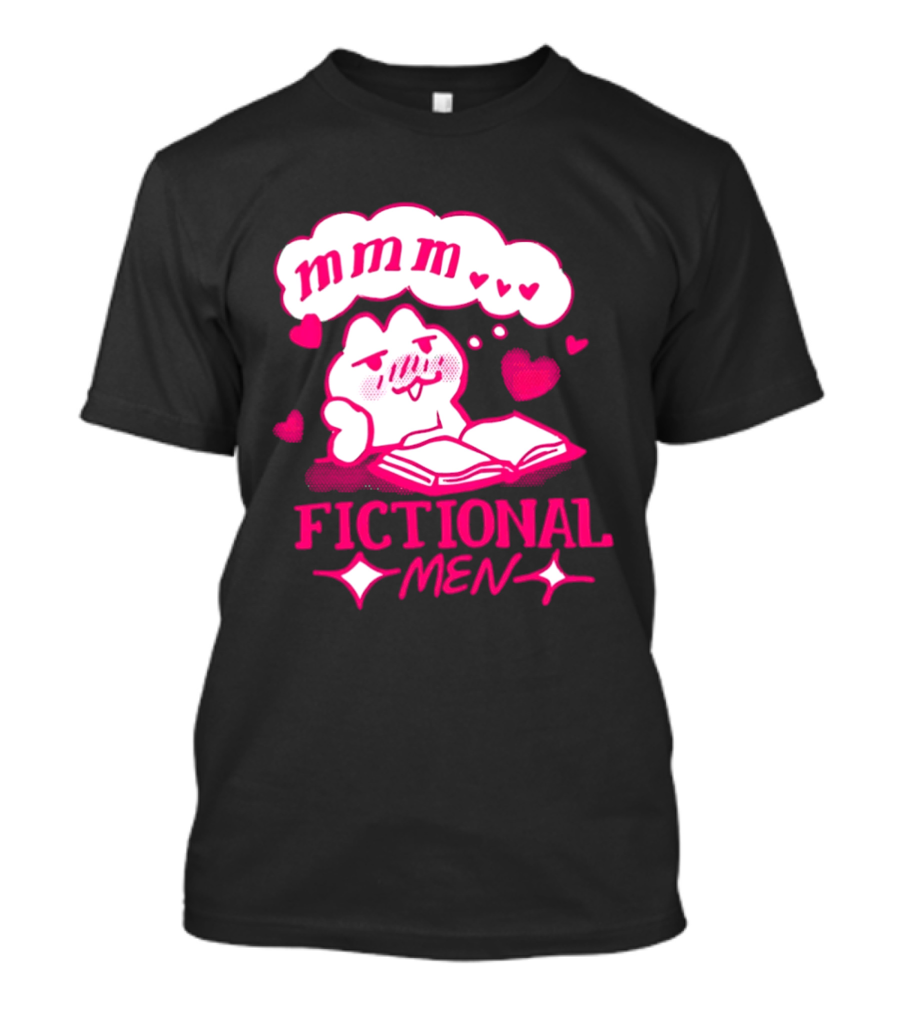 Fictional Men Mmm Hearts Cute Cartoon Reading T-Shirt