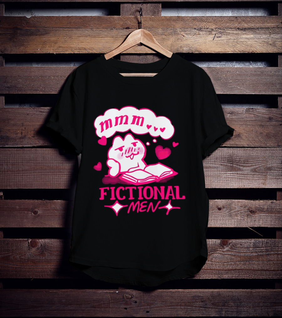 Fictional Men Mmm Hearts Cute Cartoon Reading T-Shirt