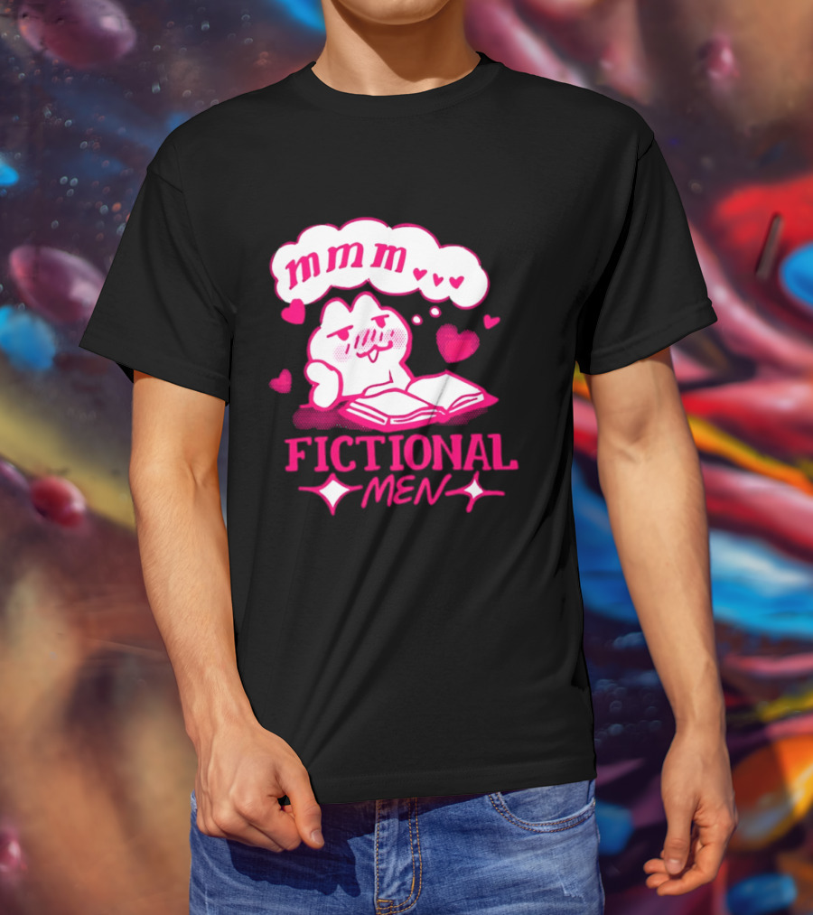 Fictional Men Mmm Hearts Cute Cartoon Reading T-Shirt