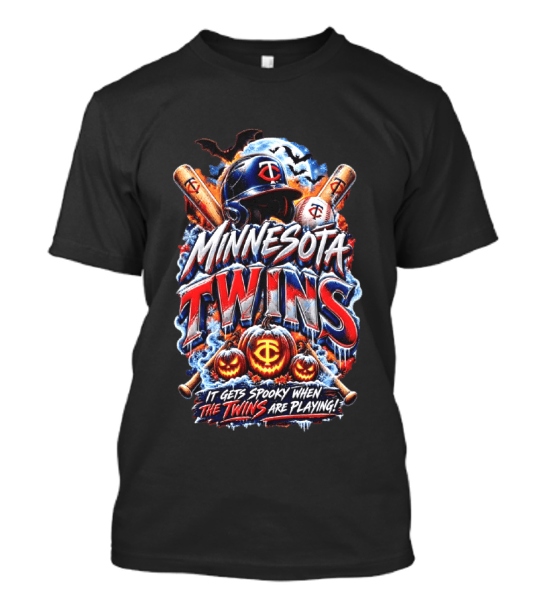 Minnesota Twins Halloween Spooky Baseball T-Shirt