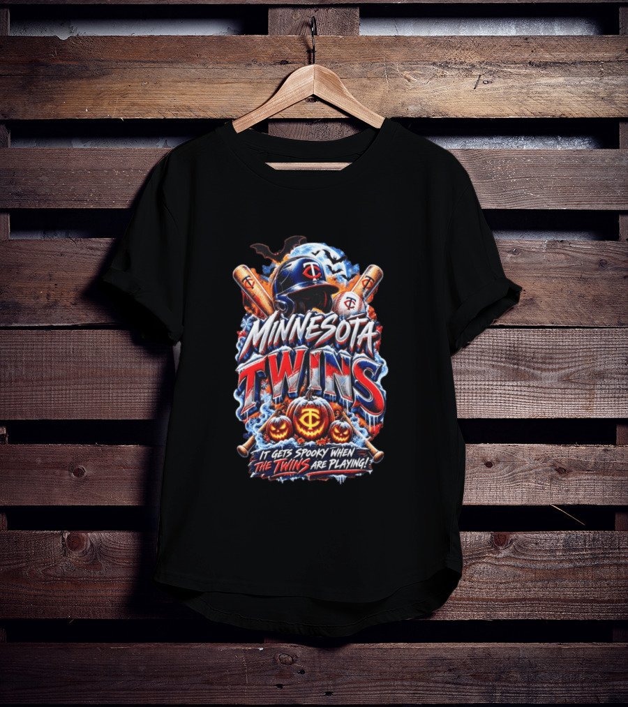 Minnesota Twins Halloween Spooky Baseball T-Shirt