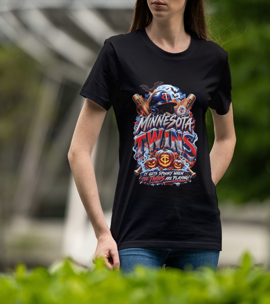 Minnesota Twins Halloween Spooky Baseball T-Shirt
