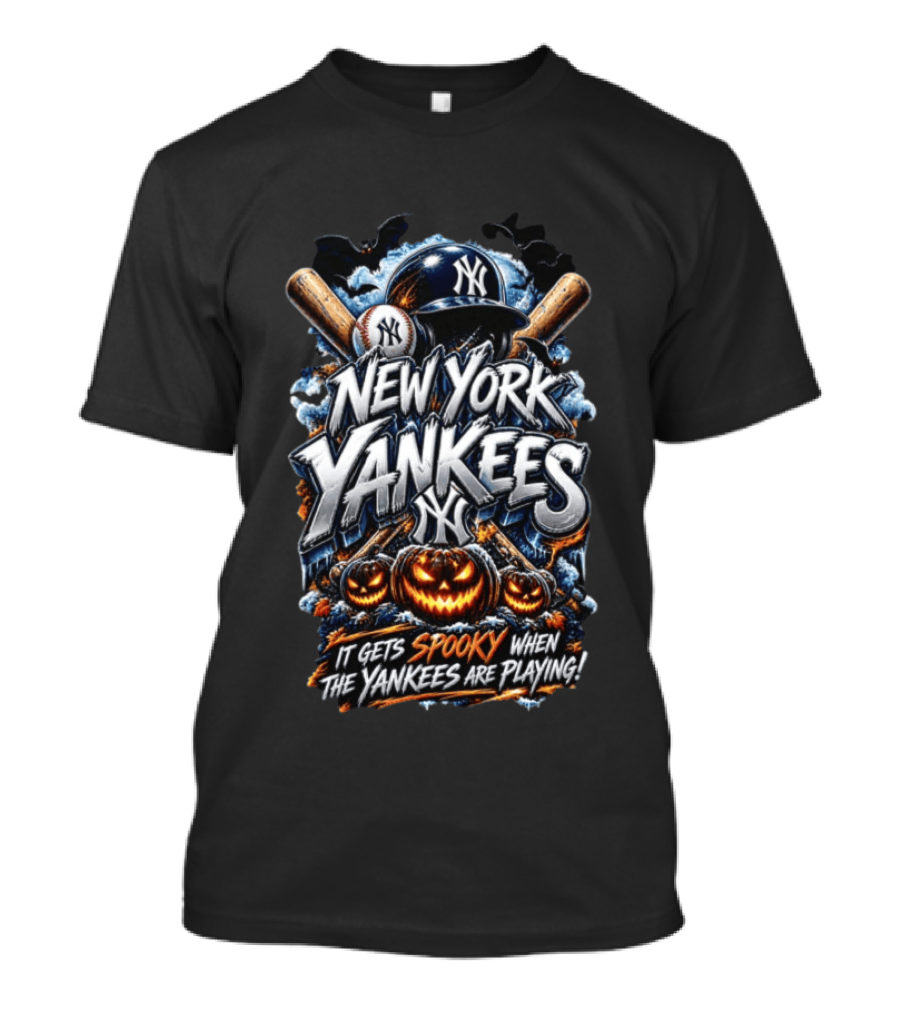 New York Yankees It Gets Spooky When The Yankees Are Playing Halloween MLB T-Shirt