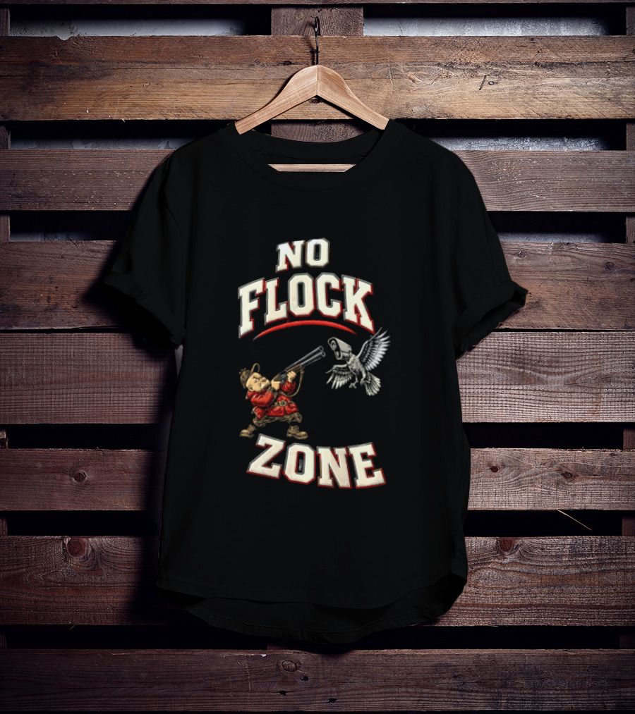 No Flock Zone Hunter With Surveillance Bird Vintage Look T-Shirt