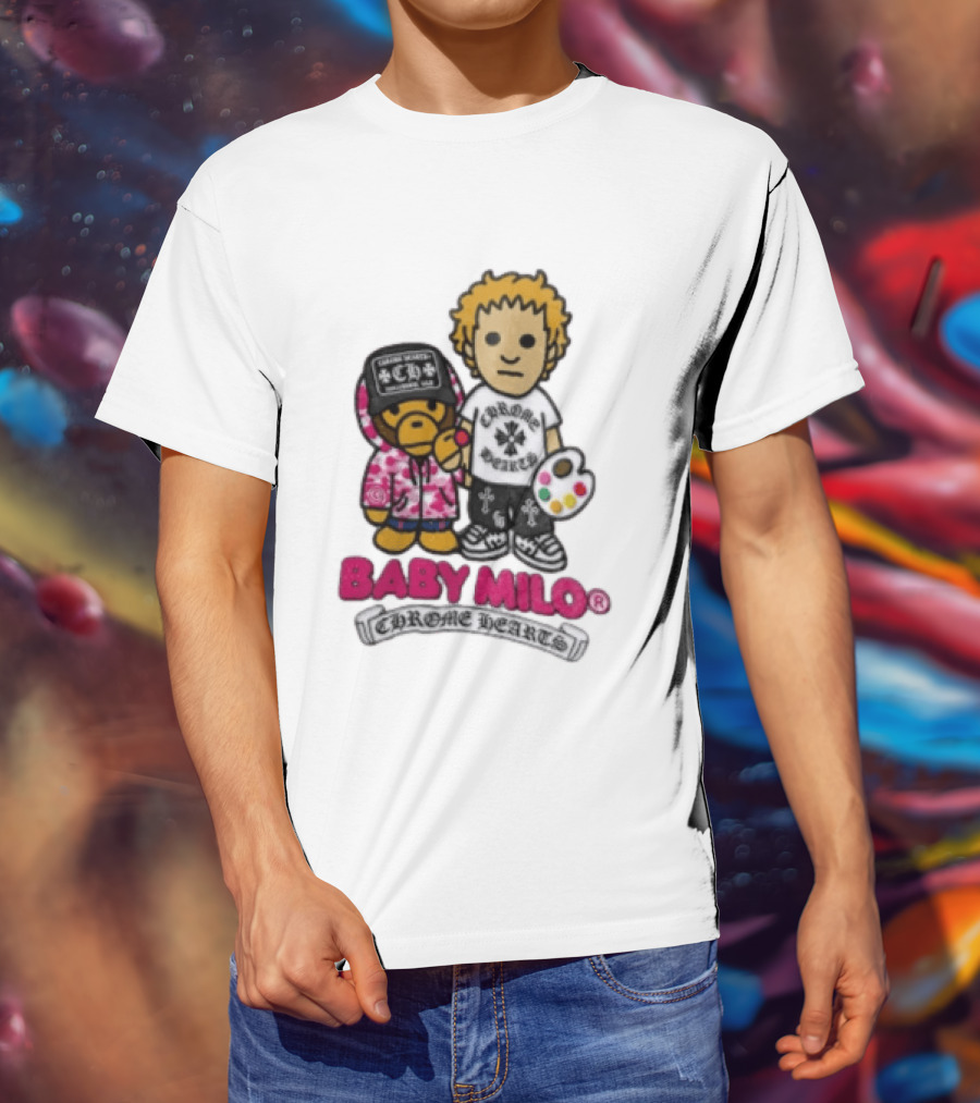 Baby Milo Chrome Hearts Collaboration Graphic Characters T-Shirt