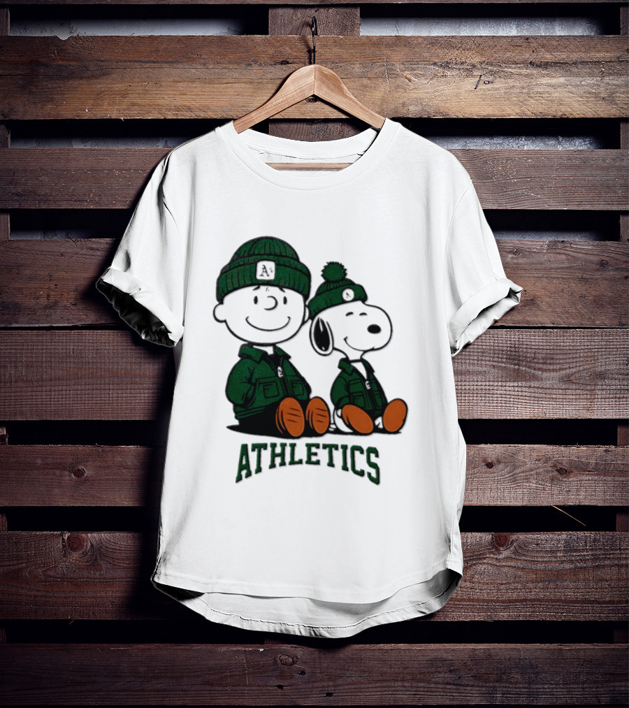 Charlie Brown Snoopy Athletics 2026 MLB Football T-Shirt