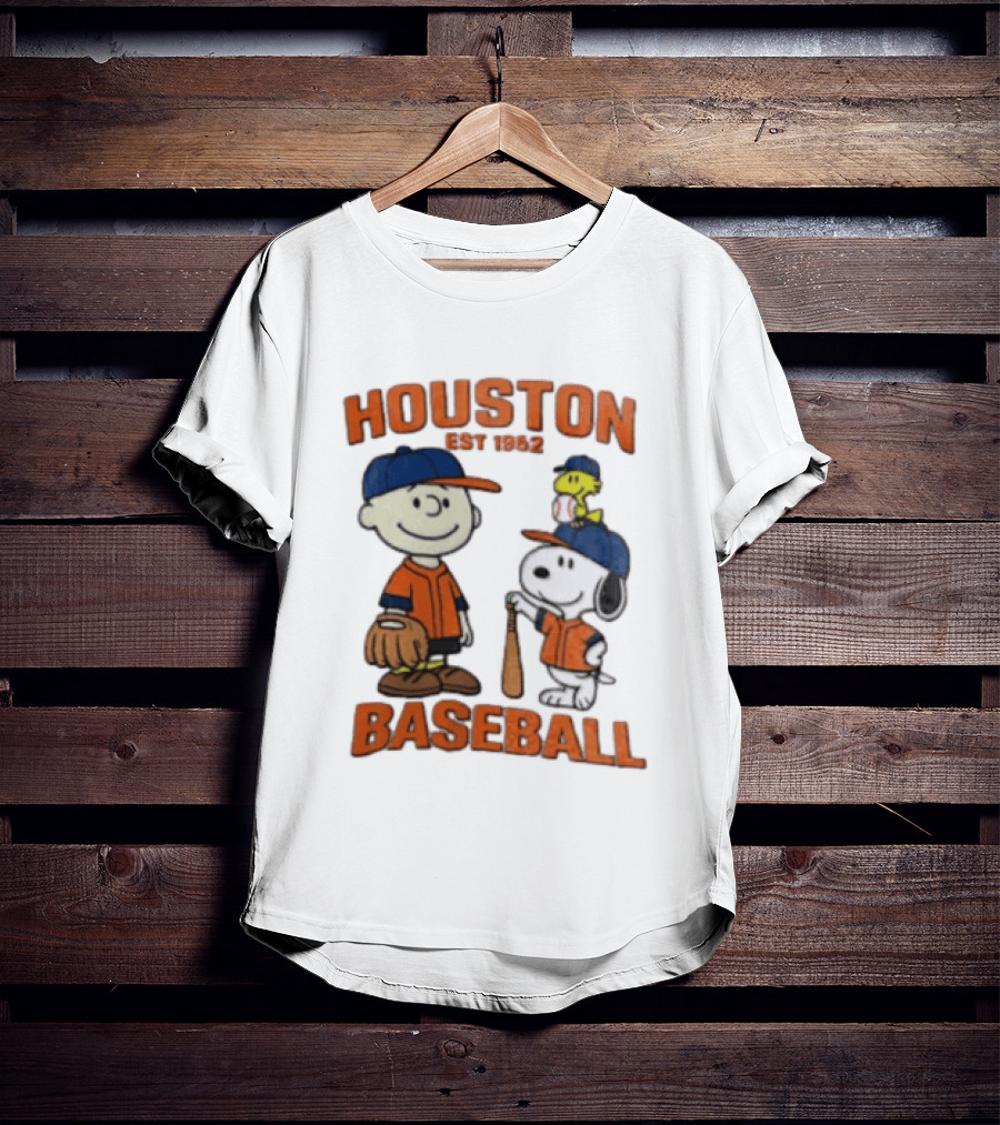 Charlie Brown Snoopy Houston Baseball Est 1962 T-Shirt