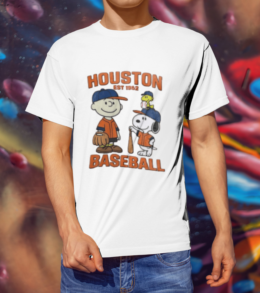 Charlie Brown Snoopy Houston Baseball Est 1962 T-Shirt
