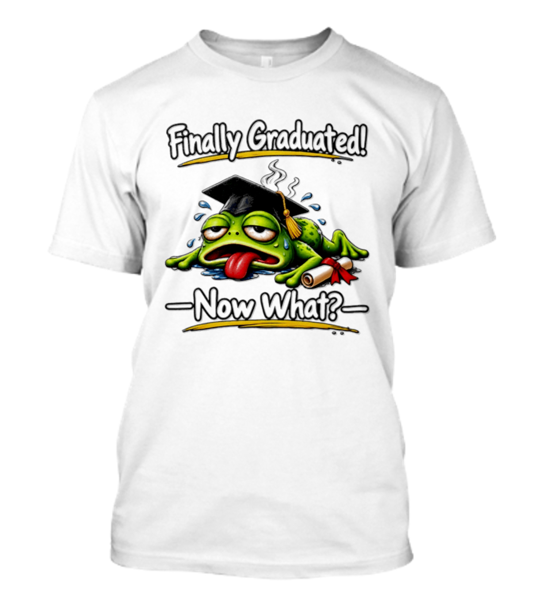 Finally Graduated Frog Now What Graduation Humor T-Shirt