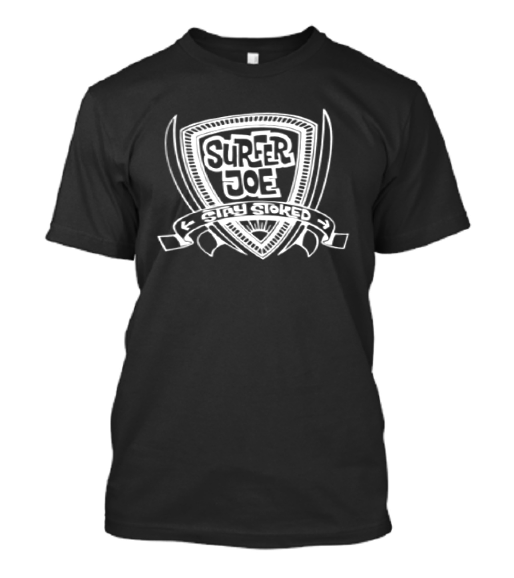 Surfer Joe Shield Emblem Surfboard T-Shirt