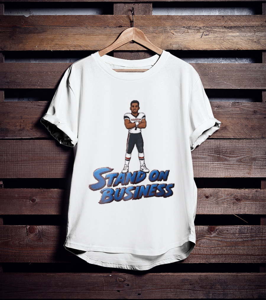 Houston Texans Stand On Business Football Player Number 7 Cartoon Caricature T-Shirt