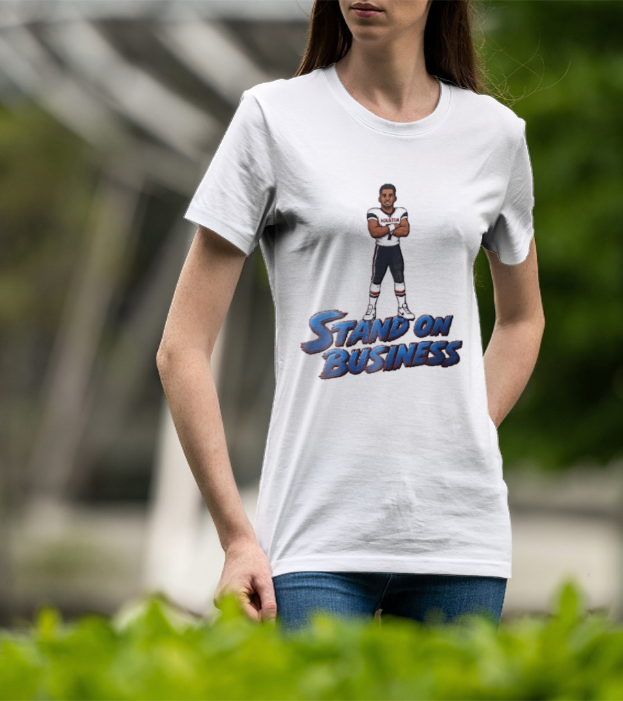 Houston Texans Stand On Business Football Player Number 7 Cartoon Caricature T-Shirt