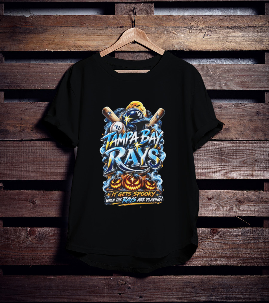 Tampa Bay Rays It Gets Spooky When The Rays Are Playing Halloween T-Shirt