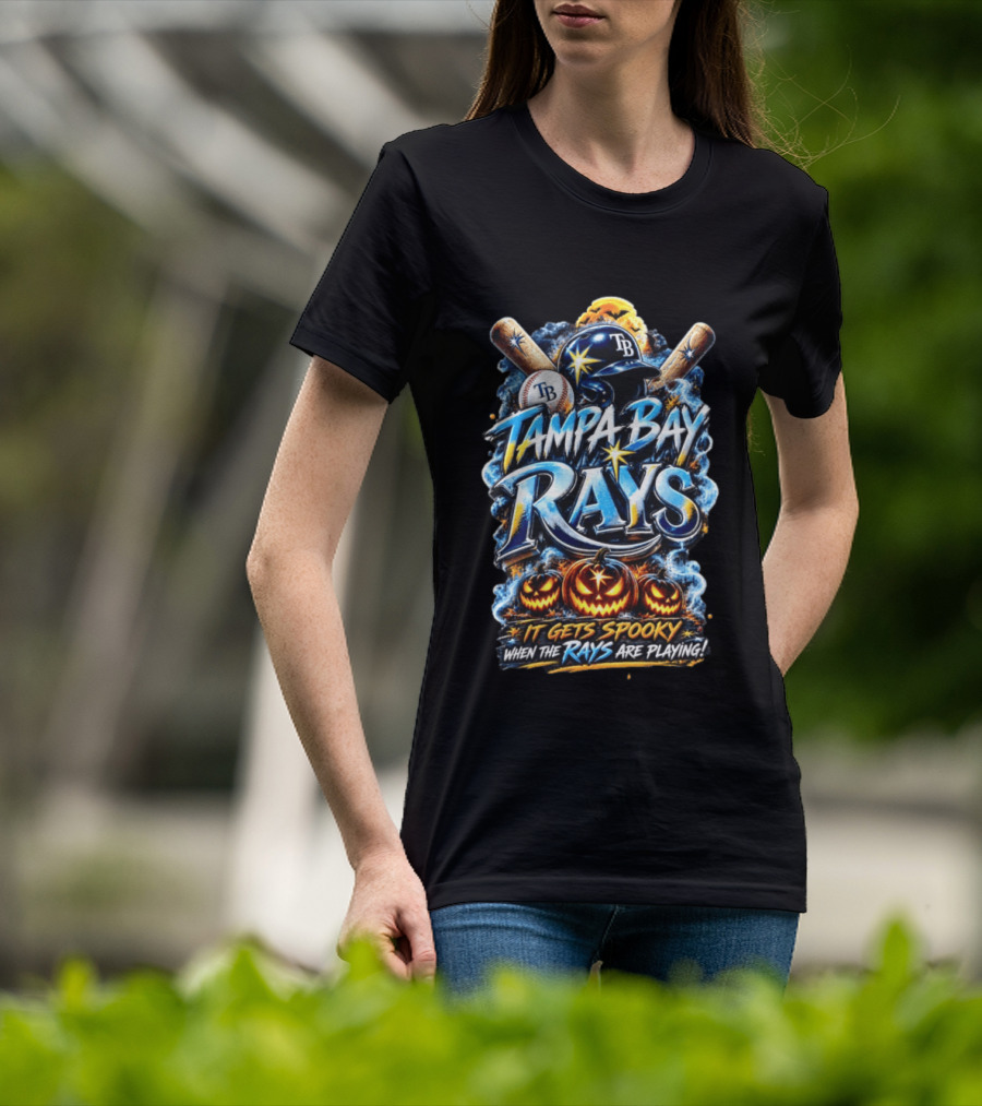 Tampa Bay Rays It Gets Spooky When The Rays Are Playing Halloween T-Shirt