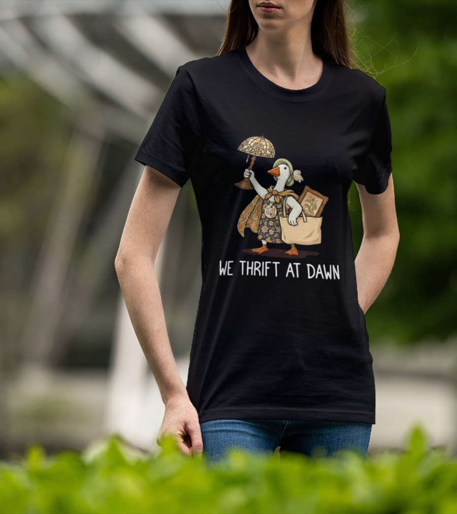 We Thrift At Dawn Vintage Goose With Lamp And Bag T-Shirt