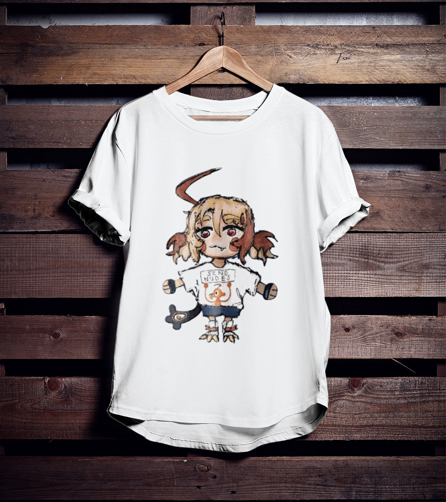 Send Nudes Chibi Anime Orange Creature Sketch T-Shirt
