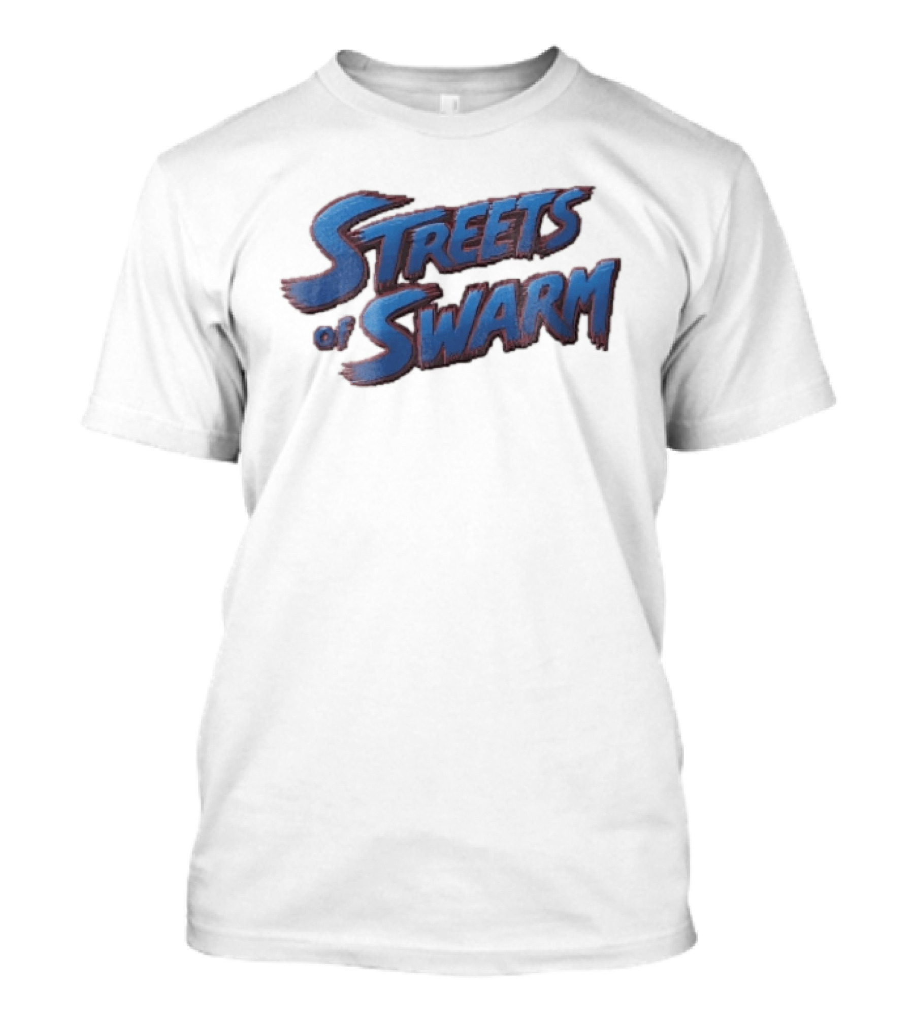 Streets Of Swarm Brushstroke Arcade Title Lettering Retro Gaming T-Shirt