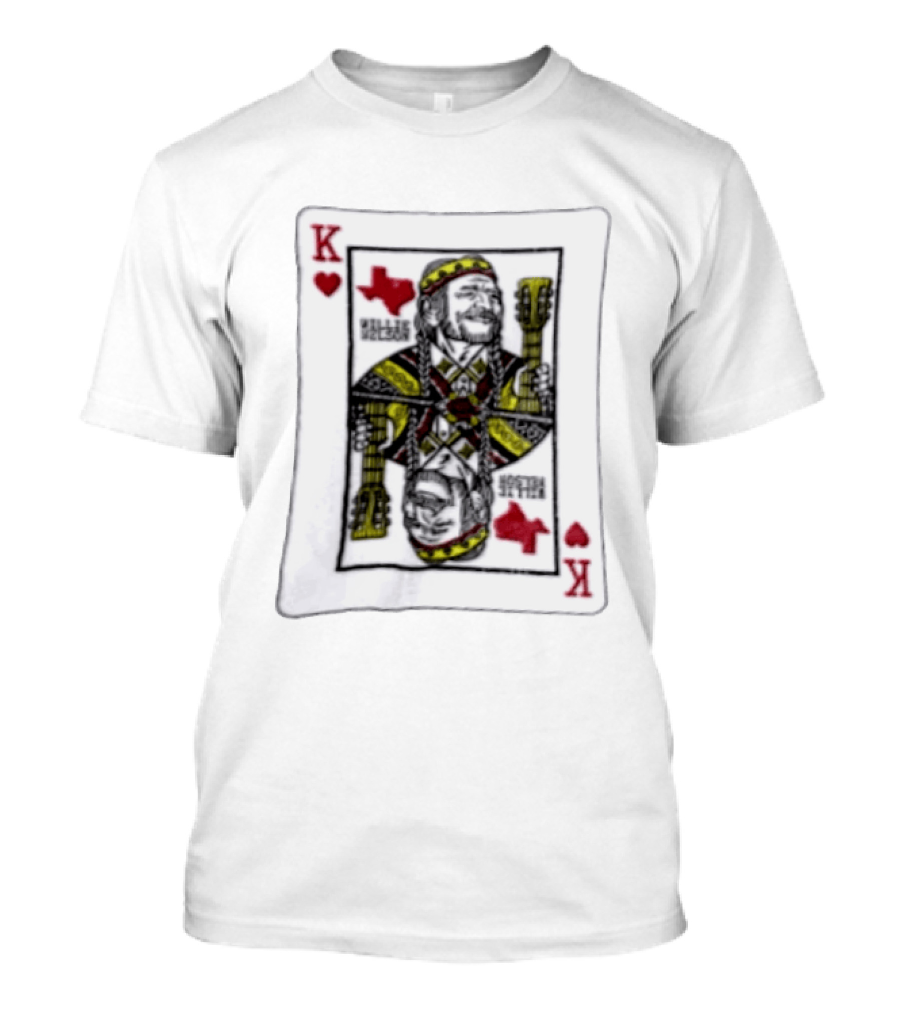 King Of Hearts Willie Nelson Texas Playing Card T-Shirt