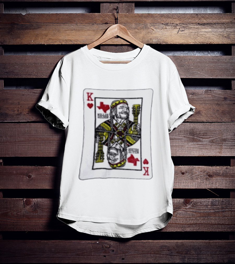 King Of Hearts Willie Nelson Texas Playing Card T-Shirt
