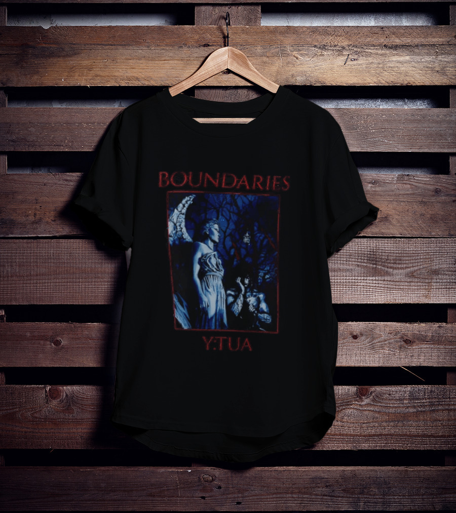 Boundaries YTUA Angel Statue And Dark Forest T-Shirt