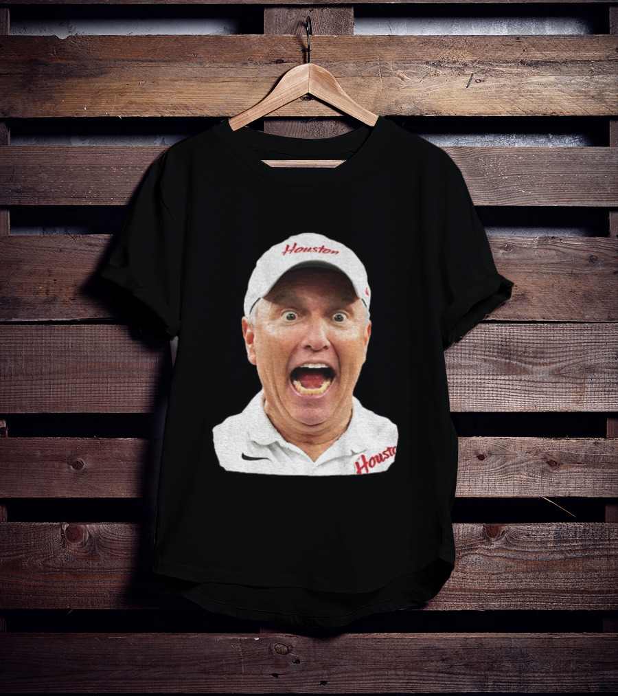 Houston Coach Willie Fritz Screaming UH Cougars T-Shirt