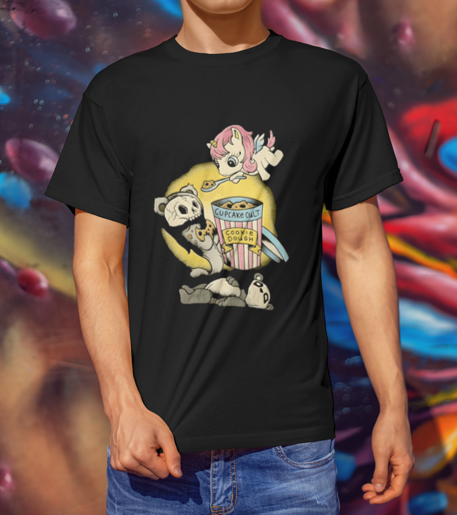 Cupcake Cult Cookie Dough Unicorn Skull Bear T-Shirt