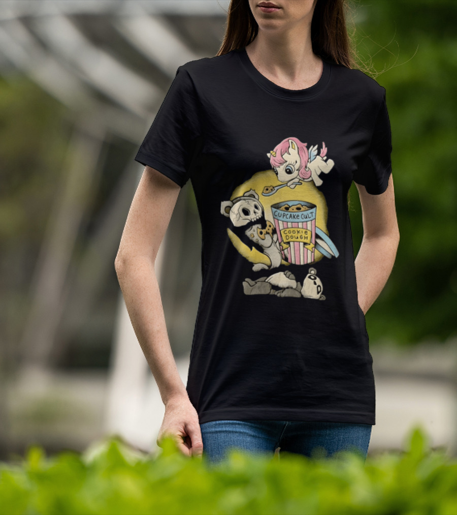 Cupcake Cult Cookie Dough Unicorn Skull Bear T-Shirt