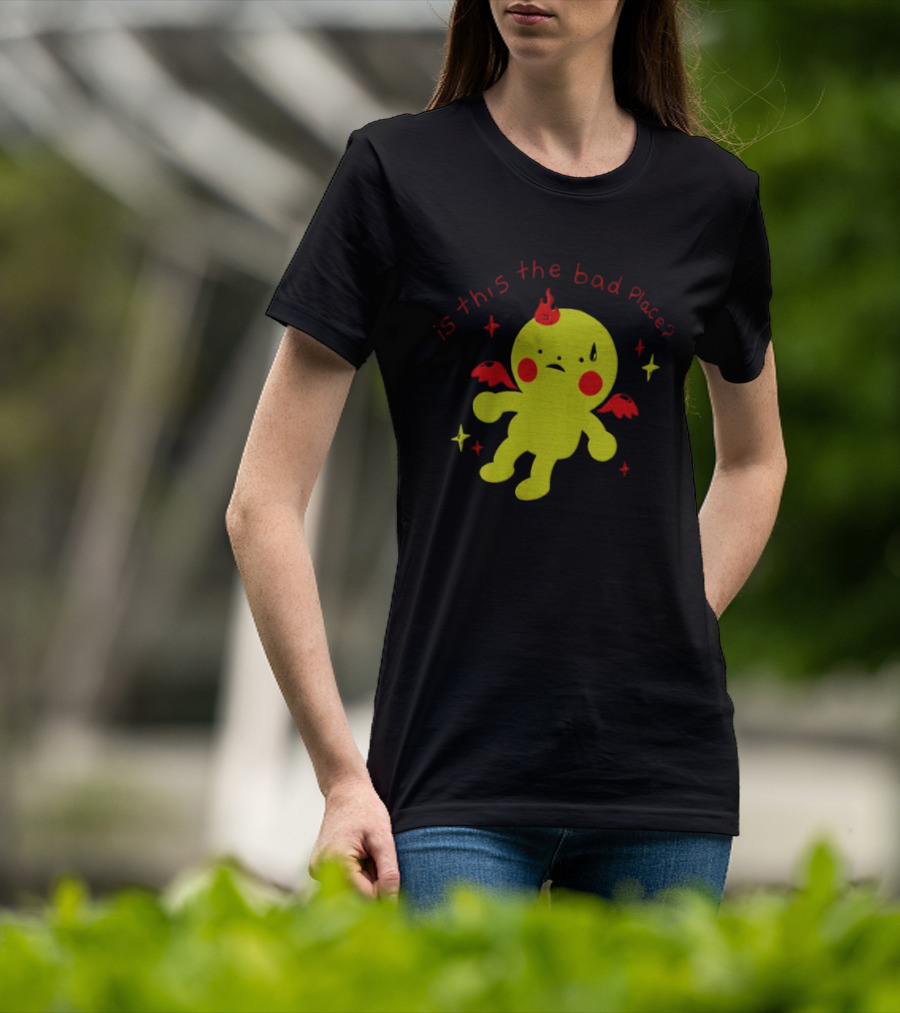 Is This The Bad Place Demon Creature Red Wings Yellow T-Shirt