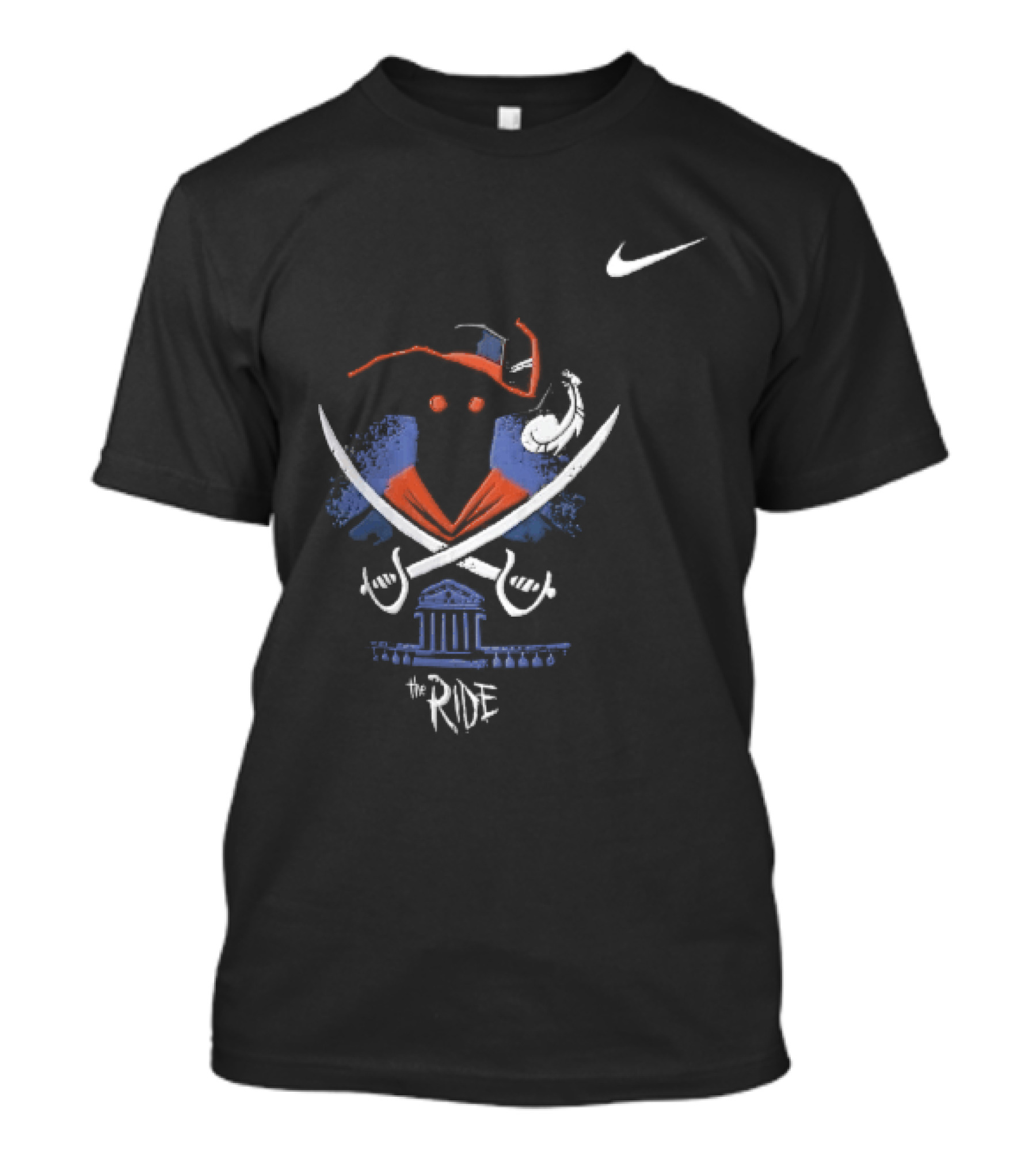 Nike Virginia Cavaliers The Ride Masked Silhouette Crossed Sabres Rotunda Building T-Shirt