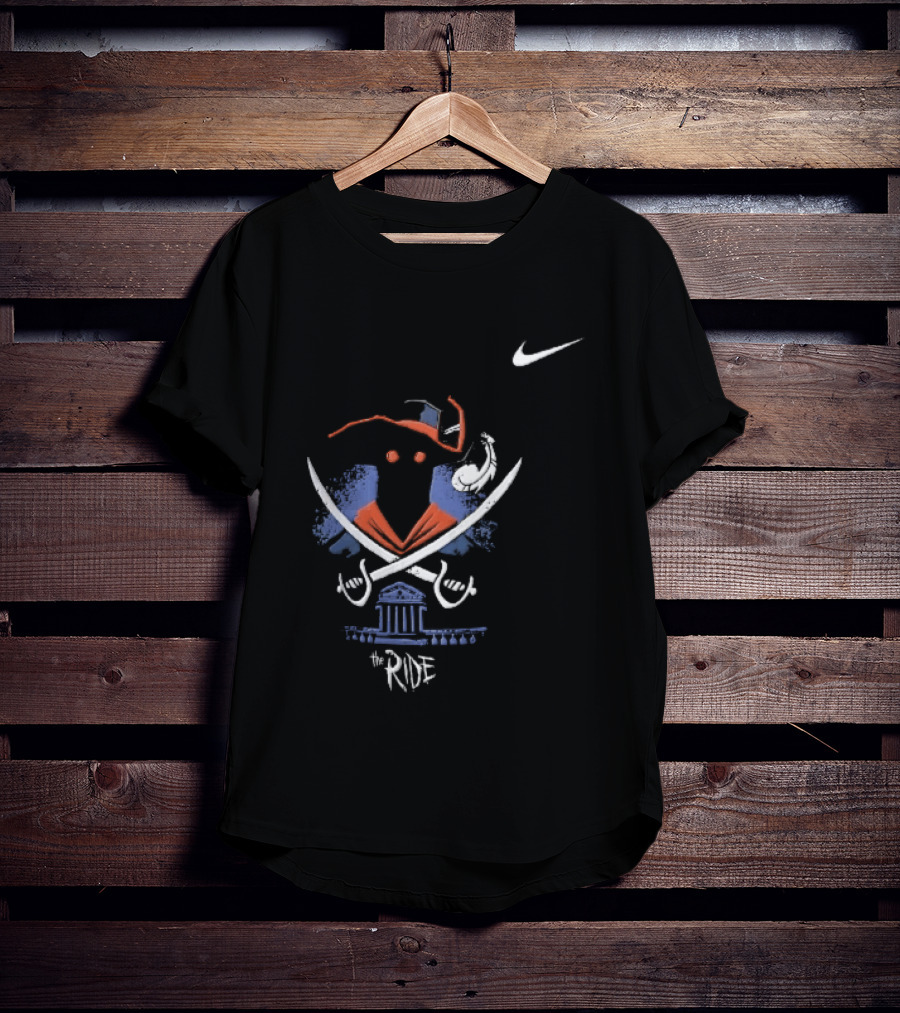 Nike Virginia Cavaliers The Ride Masked Silhouette Crossed Sabres Rotunda Building T-Shirt