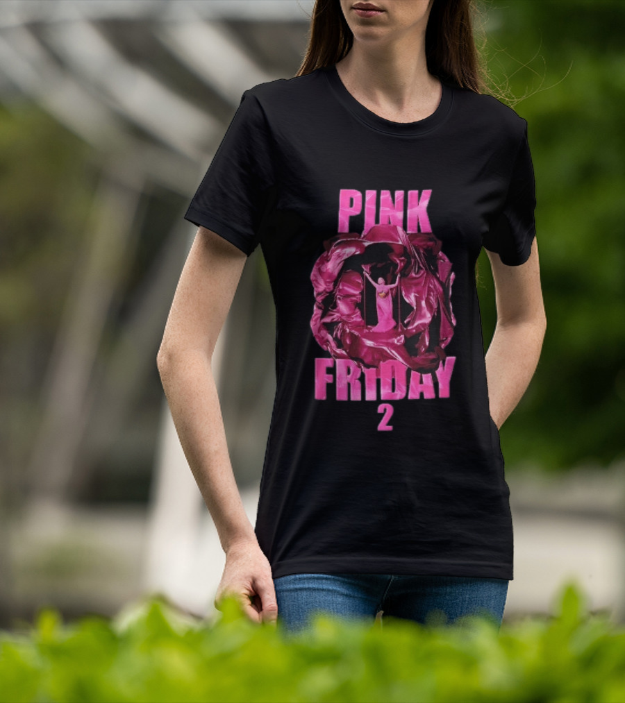 Pink Friday 2 Nicki Minaj Magenta Flowing Silk Fabric T-Shirt