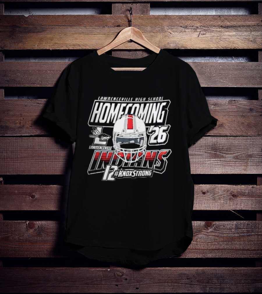 Lawrenceville Indians Knox Strong 12 Homecoming 26 Football Helmet T-Shirt