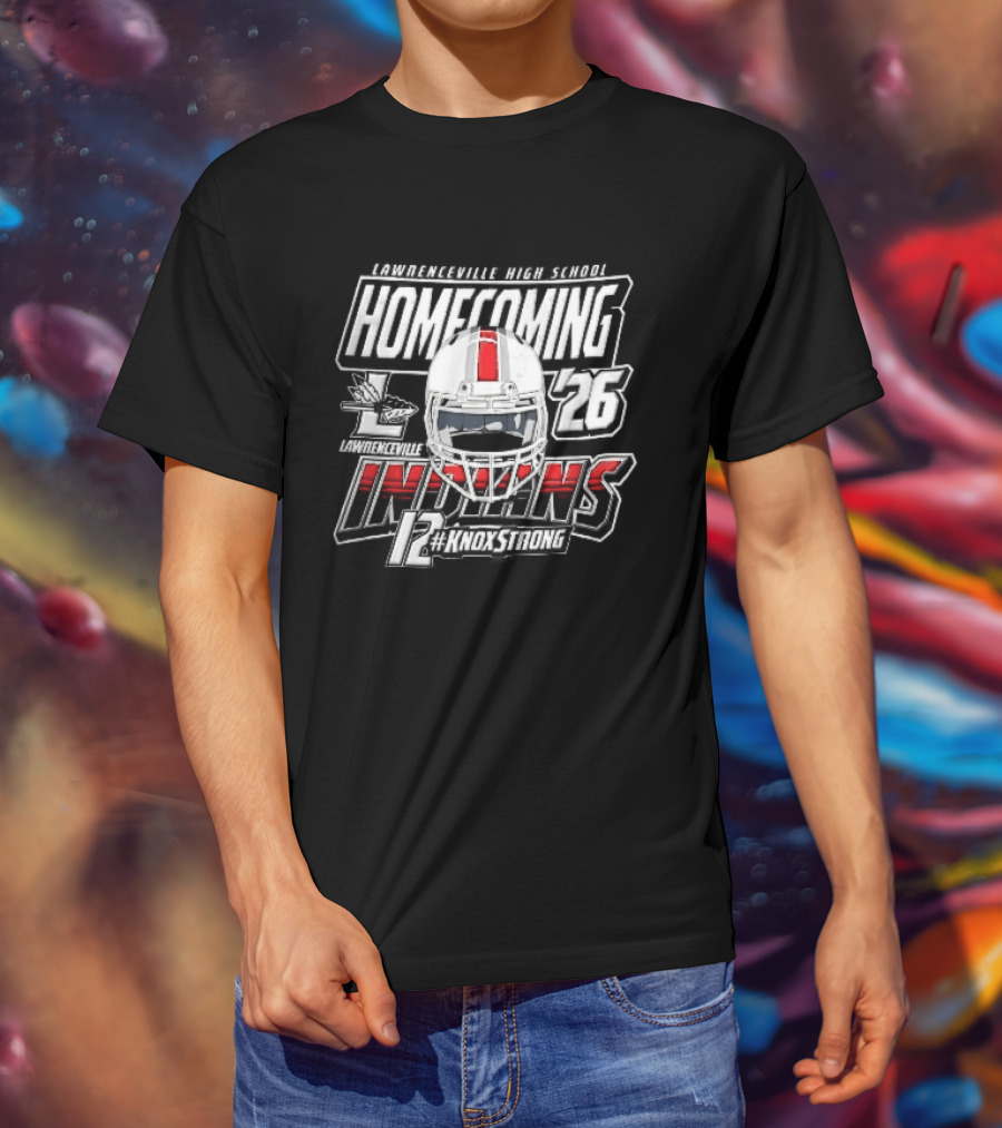 Lawrenceville Indians Knox Strong 12 Homecoming 26 Football Helmet T-Shirt