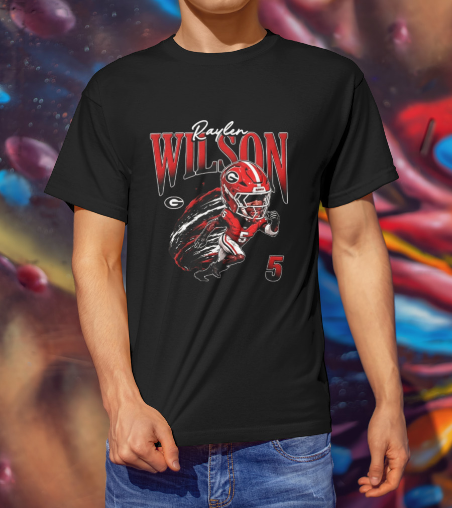 Raylen Wilson Georgia Bulldogs NCAA Football Caricature Fan Gear T-Shirt