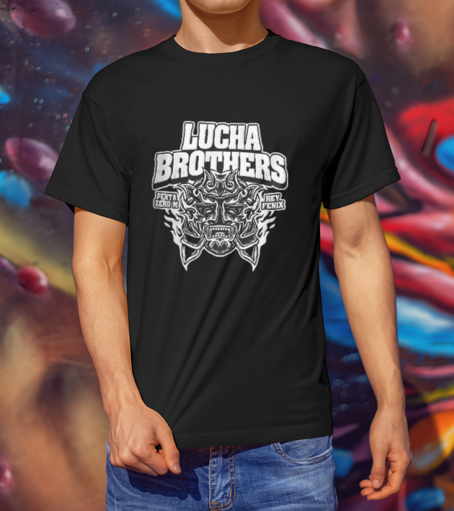 Lucha Brothers Penta Zero M Rey Fenix Horned Luchador Mask T-Shirt