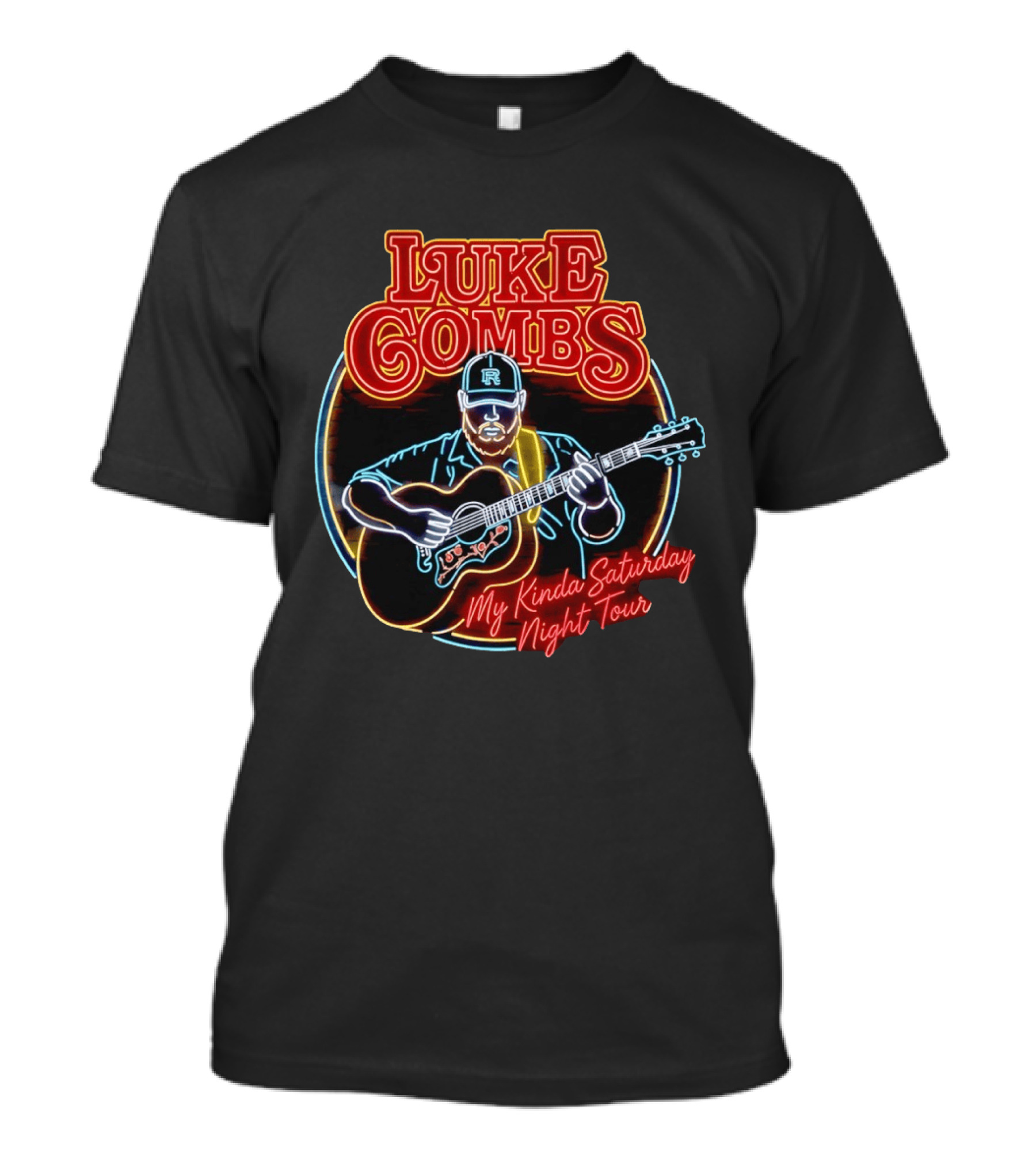 Luke Combs My Kinda Saturday Night Tour 2026 Guitarist Neon T-Shirt