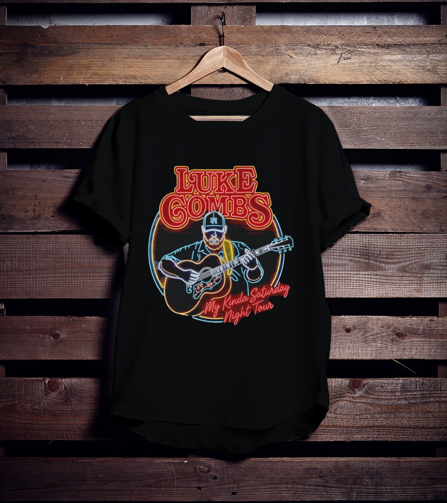 Luke Combs My Kinda Saturday Night Tour 2026 Guitarist Neon T-Shirt