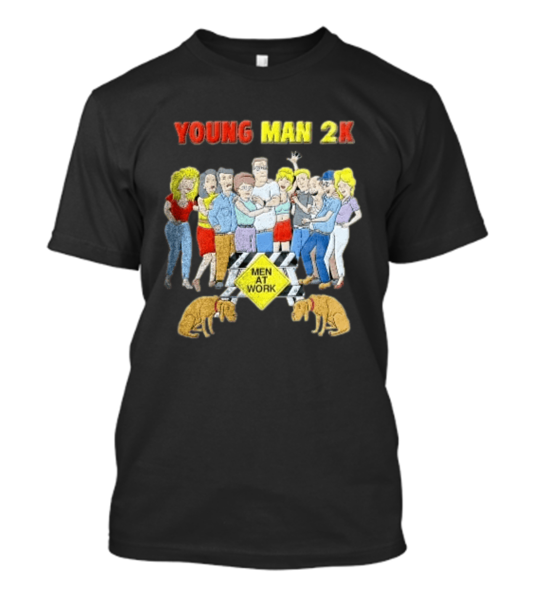 Young Man 2k Men At Work King Of The Hill Characters Crew T-Shirt