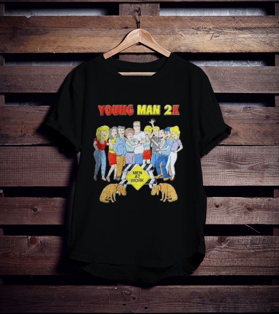 Young Man 2k Men At Work King Of The Hill Characters Crew T-Shirt