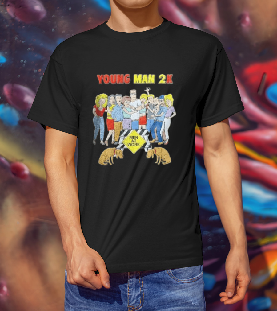 Young Man 2k Men At Work King Of The Hill Characters Crew T-Shirt