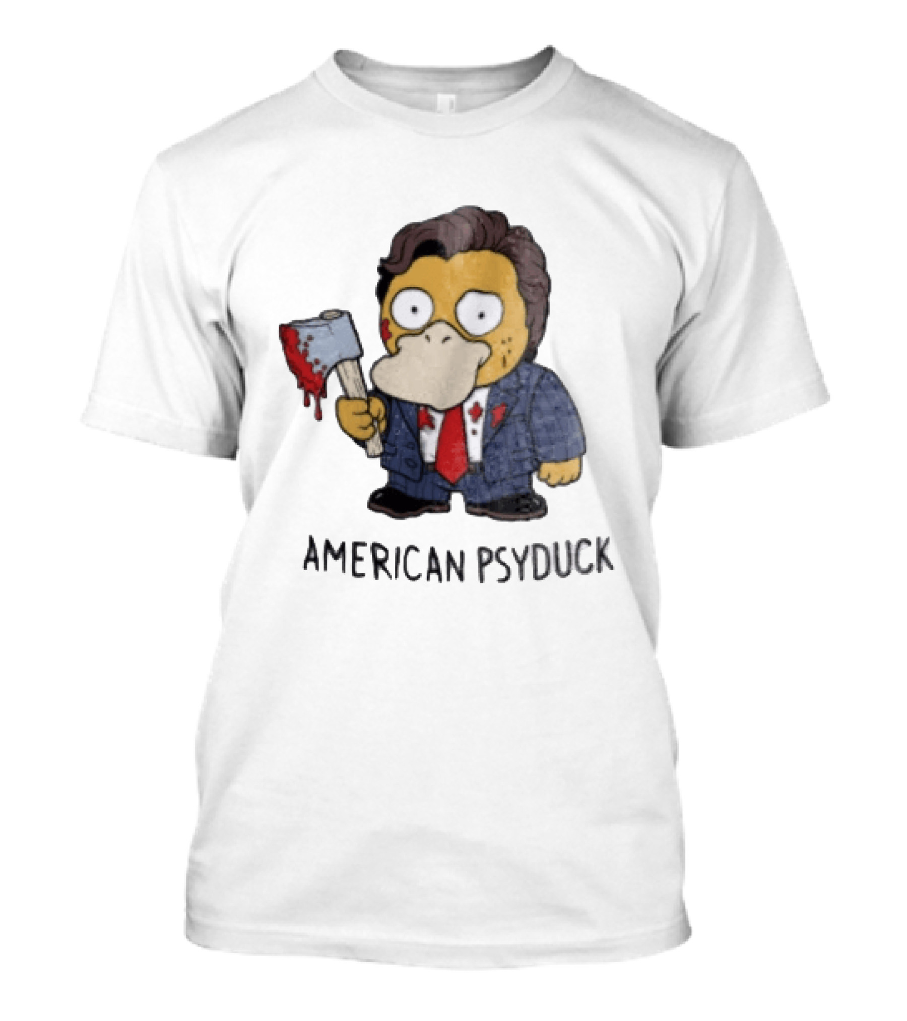 American Psyduck Pokemon Meets Patrick Bateman American Psycho Humor T-Shirt